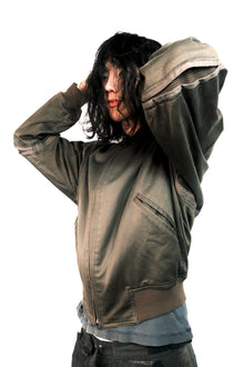 Issey Miyake Men 1980s Articulated Stretch Seam Bomber with Exaggerated Back Vents.