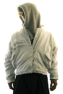 1980s Crushed Cotton Bomber with Integrated Wool