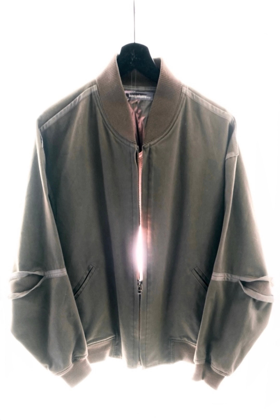 Issey Miyake Men 1980s Articulated Stretch Seam Bomber with Exaggerated Back Vents.