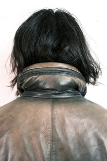 Issey Miyake FW1992 ‘Neck-Pillow’ Leather Jacket with Concealed Hood.