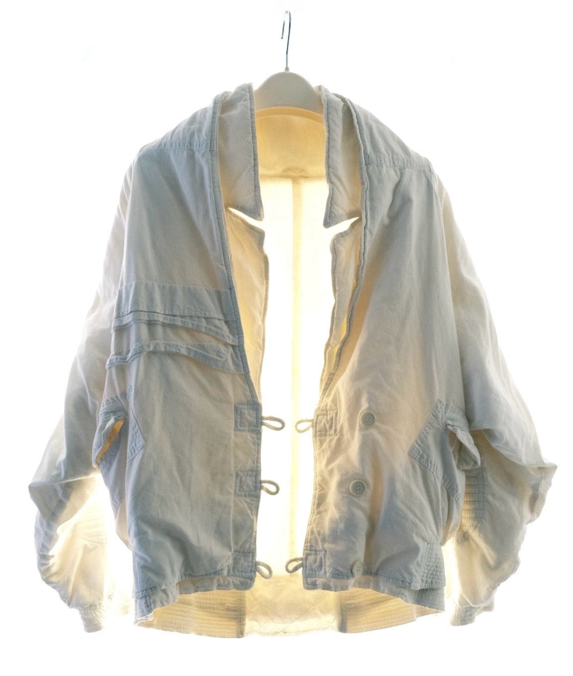 1980s Crushed Cotton Bomber with Integrated Wool