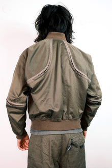 Issey Miyake Men 1980s Articulated Stretch Seam Bomber with Exaggerated Back Vents.