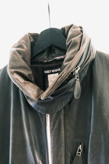 Issey Miyake FW1992 ‘Neck-Pillow’ Leather Jacket with Concealed Hood.