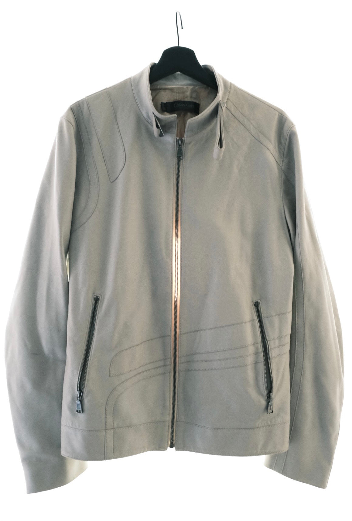 Calvin Klein Collection “Spiral” Patched Leather Biker
